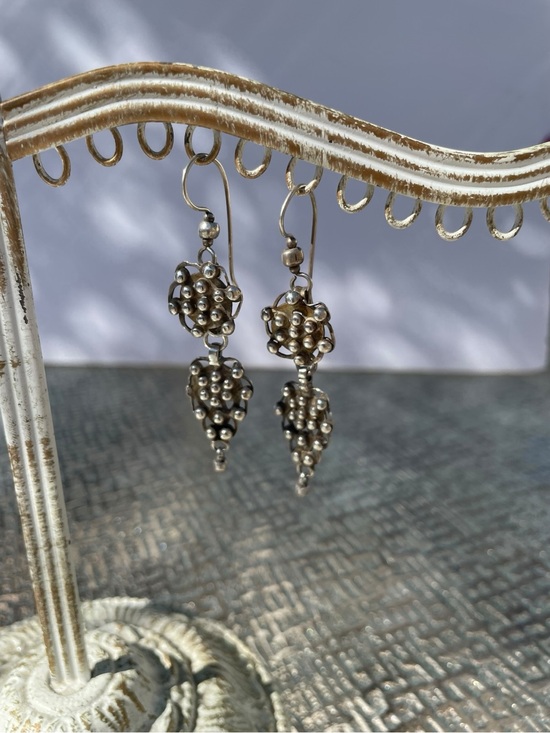 Jewelry - Vintage Silver Multi-Drop Beaded Dangle Earrings
